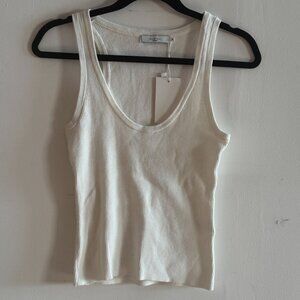 NWT - NEVER WORN - ALMINA CONCEPT - Ribbed U Neck Knit Tank - SIZE MEDIUM WHITE